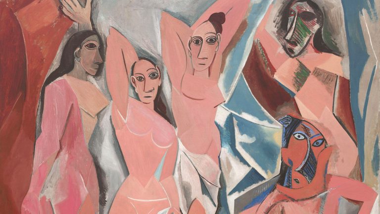syphilis artists: Pablo Picasso, Les Demoiselles d’Avignon, 1907, Museum of Modern Art, New York, NY, USA. Detail.
