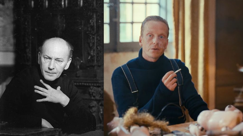 Transatlantic: Left: Hans Bellmer. ManRay. Right: Art reference to Hans Bellmer in Transatlantic, S1E05. Transatlantic/Netflix.
