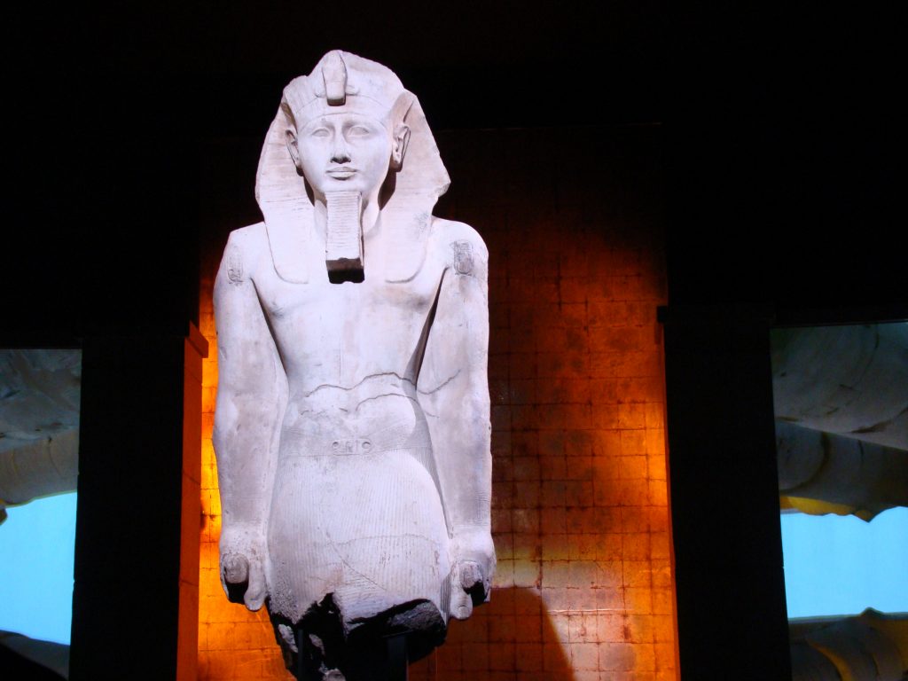 Pharaoh Ramesses: Colossus Representing Ramses II, limestone, around 2m height, New Kingdom, 19th Dynasty, Egyptian Museum, Cairo, Egypt. Photo by the author.
