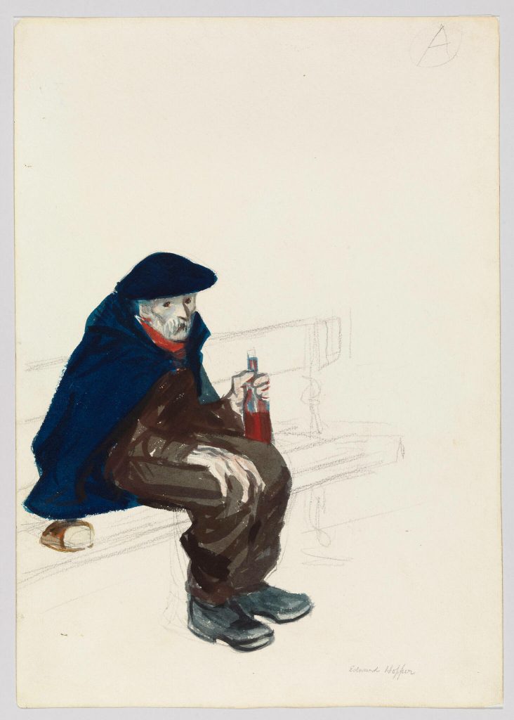 Edward Hopper's Paris: Edward Hopper, Parisian with Wine Bottle and Loaf of Bread, 1906–1907, Whitney Museum of American Art, New York, NY, USA.
