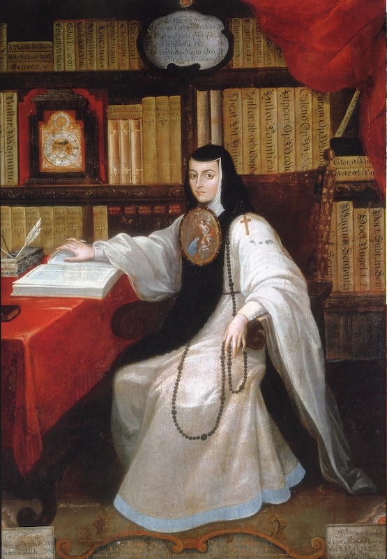Juana Inés de la Cruz: Miguel Cabrera, Portrait of Sor Juana Inés de la Cruz, 1750, Mexico City, Museo de Historia, Smart History.
