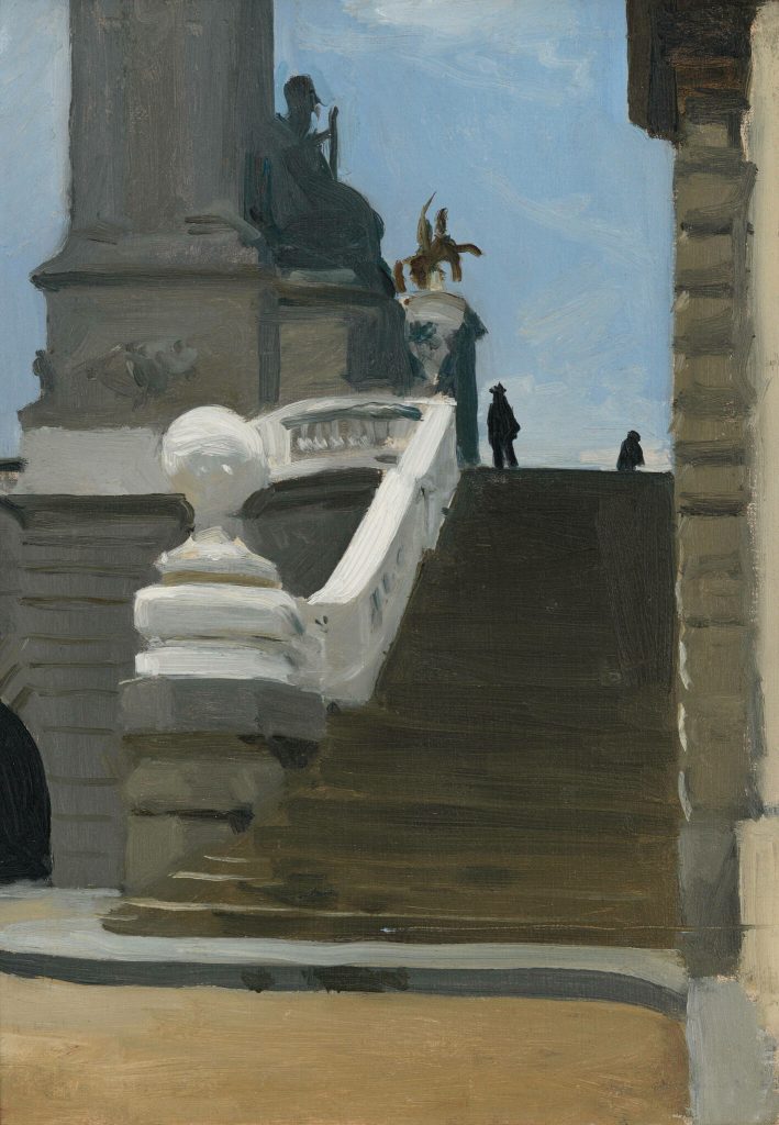 Edward Hopper's Paris: Edward Hopper, Two Figures at Top of Steps in Paris, 1906, Whitney Museum of American Art, New York, NY, USA.
