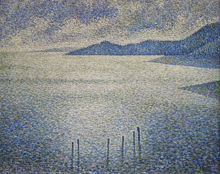 pointillism: Theo Van Rysselberghe, Coastal Scene, 1891-3, National Gallery, London, UK.
