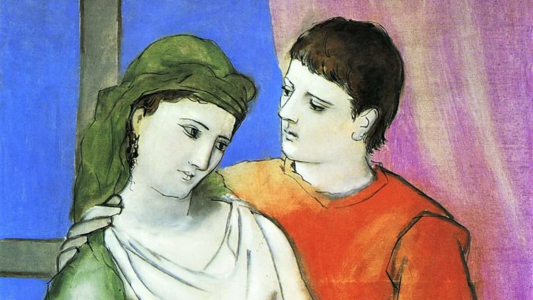 Picasso lovers: Pablo Picasso, Lovers, 1923, National Gallery of Art, Washington, DC, USA. Detail.

