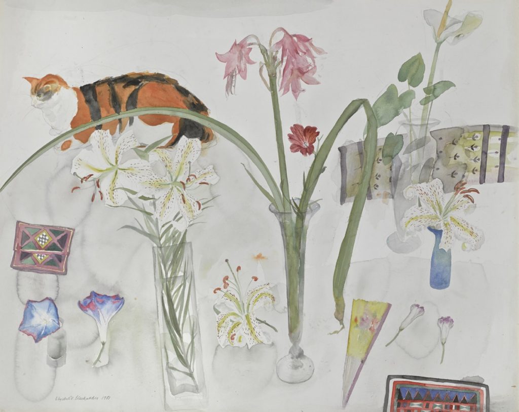 Elizabeth Blackadder: Elizabeth Blackadder, Cats and Flowers,  Fleming Collection, Fleming-Wyfold Art Foundation, London, UK
