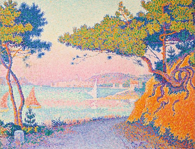 pointillism: Paul Signac, Golfe Juan, 1896, Worcester Art Museum, Massachusetts, MA, USA.
