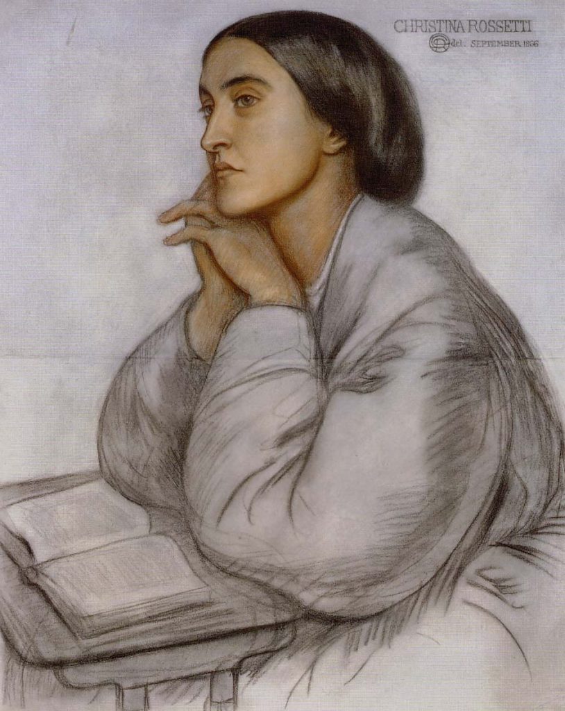 Christina Rossetti: Dante Gabriel Rossetti, Christina Rossetti, 1866, Andrew Lloyd Webber Collection. The Rossetti Archive.
