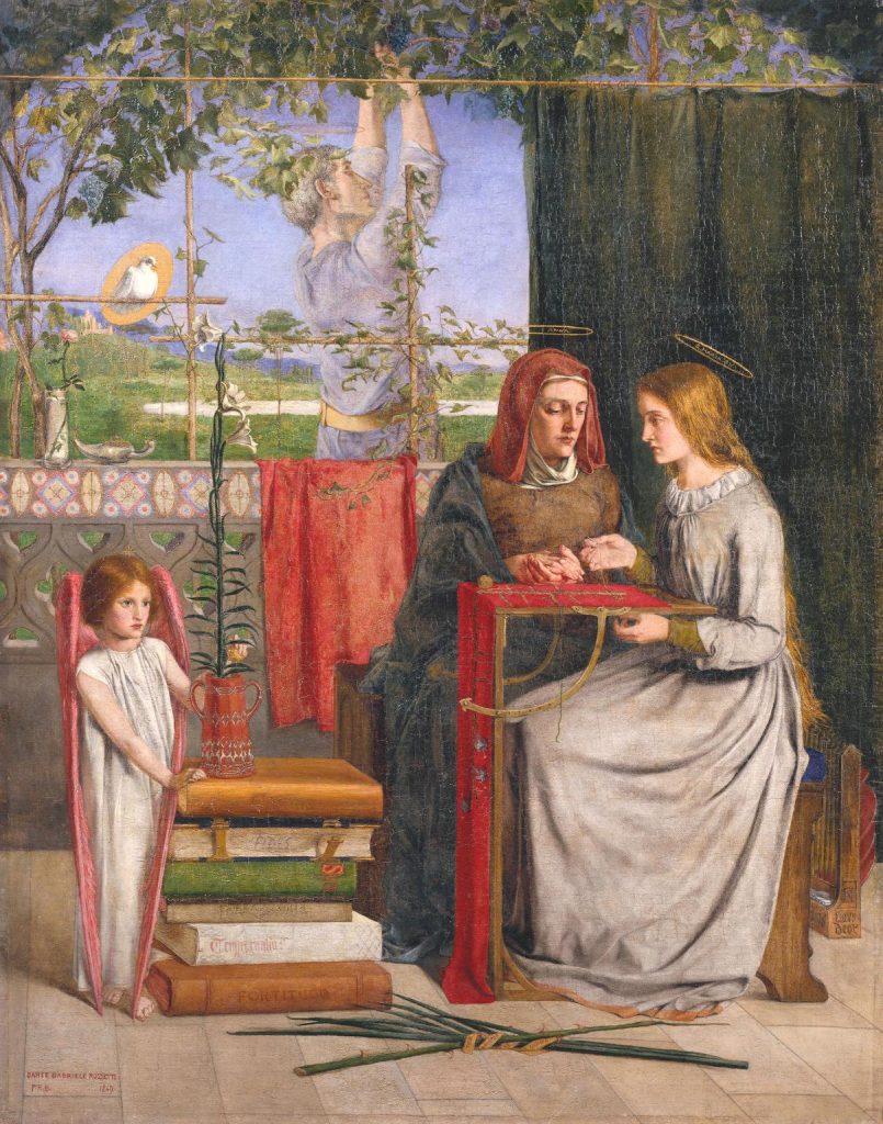 Christina Rossetti: Dante Gabriel Rossetti, The Girlhood of Mary Virgin, 1848-9, Tate, London, UK.
