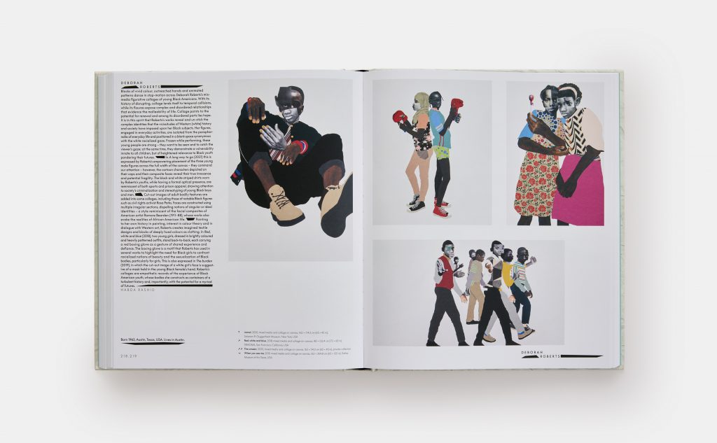 Phaidon Vitamin C+: Vitamin C+ Collage in Contemporary Art. Introductory essay by Yuval Etgar. Phaidon. Deborah Roberts (pages 218-219). Courtesy of the publisher.
