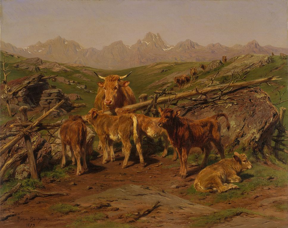 Rosa Bonheur: Rosa Bonheur, Weaning the calves, 1879, Metropolitan Museum of Art, New York, NY, USA.
