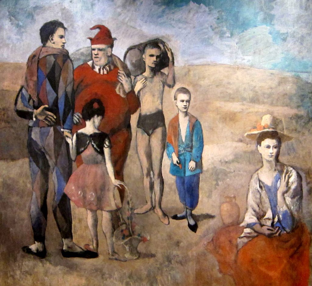 Pablo Picasso periods: Pablo Picasso, Family of Saltimbanques, 1905, National Gallery of Art, Washington, DC, USA. © Estate of Pablo Picasso
