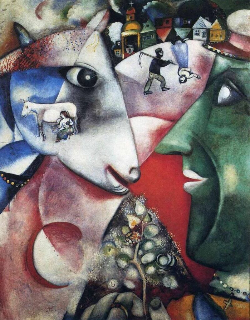 Marc Chagall: Marc Chagall, I and the Village, 1911, Museum of Modern Art, New York, NY, USA.
