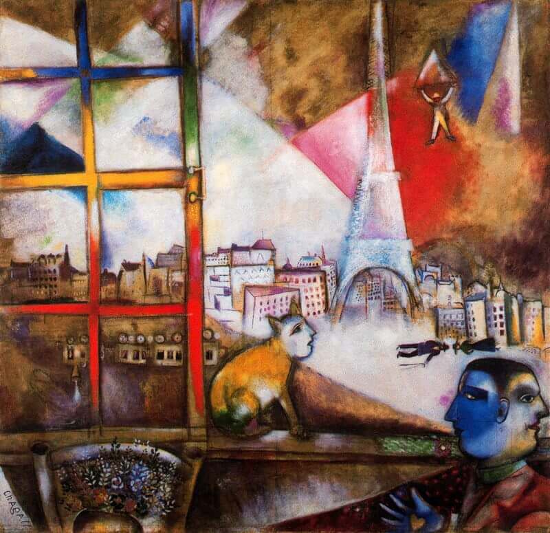 Marc Chagall: Marc Chagall, Paris through the Window, 1913, Solomon R. Guggenheim Museum, New York, NY, USA.
