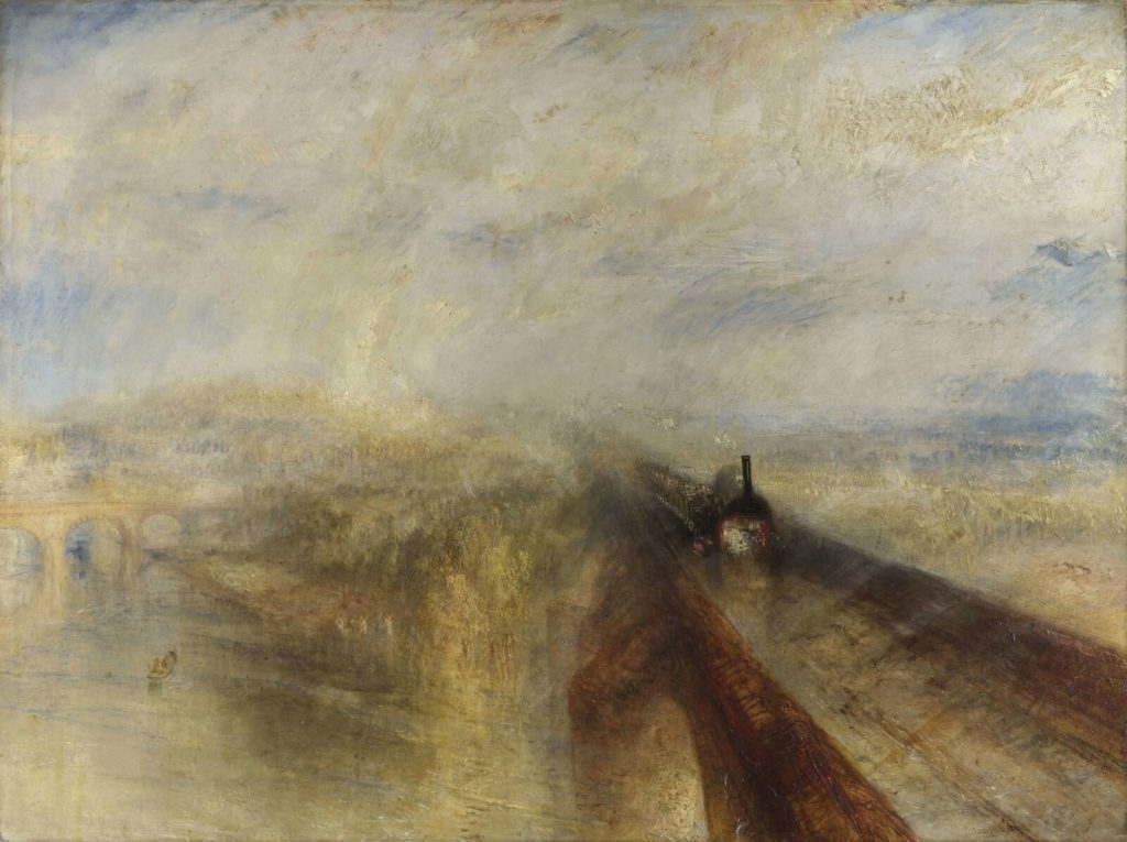 Rain Steam and Speed: JMW Turner, Rain, Steam and Speed, 1844, National Gallery, London, UK.
