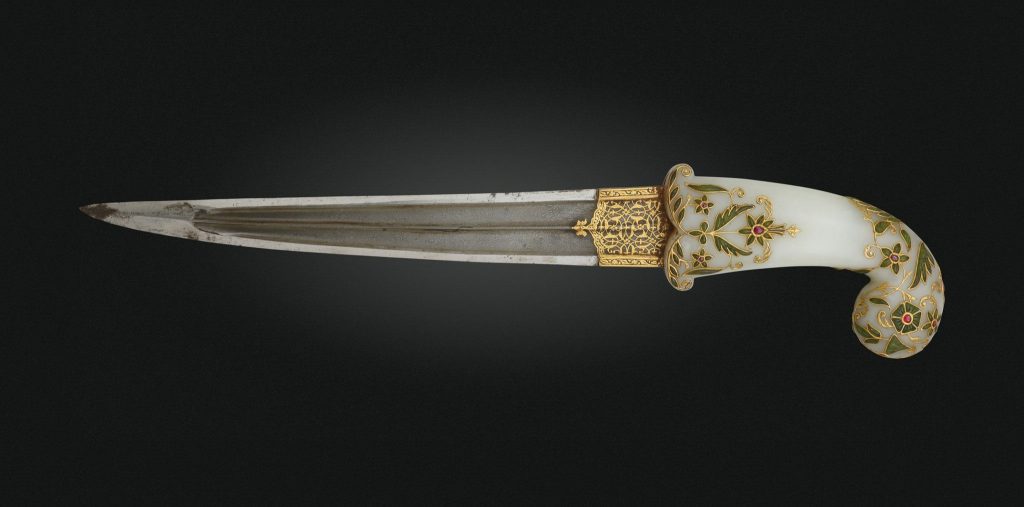 mughal Daggers: Gem set jade-hilted Khanjar, ca. late 1775 to 1790, Christie’s, New York, NY, USA.
