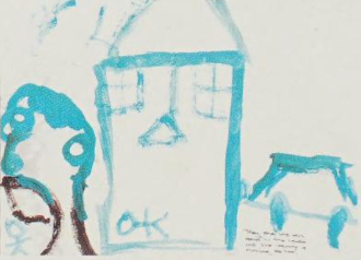 Apartheid art: Drawing by unknown child via Williamson, “Resistance Art in South Africa”, p. 122.
