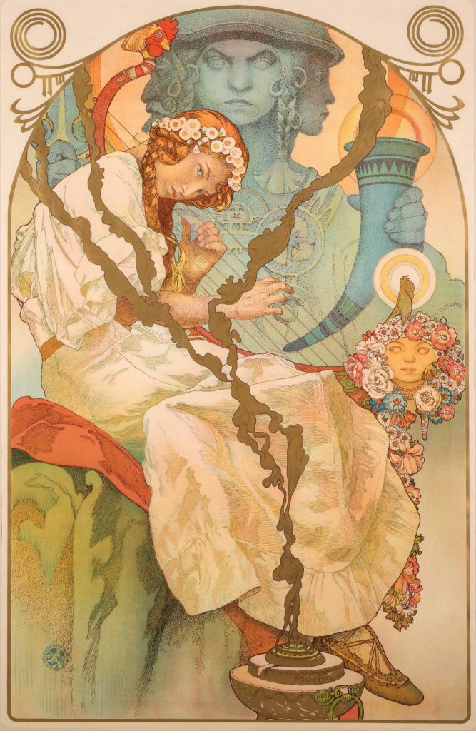 Mucha's Pan-Slavic Posters: Alphonse Mucha, Poster for ‘The Slav Epic Exhibition, Brno, 1930’, 1926, tempera on canvas, Moravský Krumlov Chateau, Moravský Krumlov, Czech Republic.
