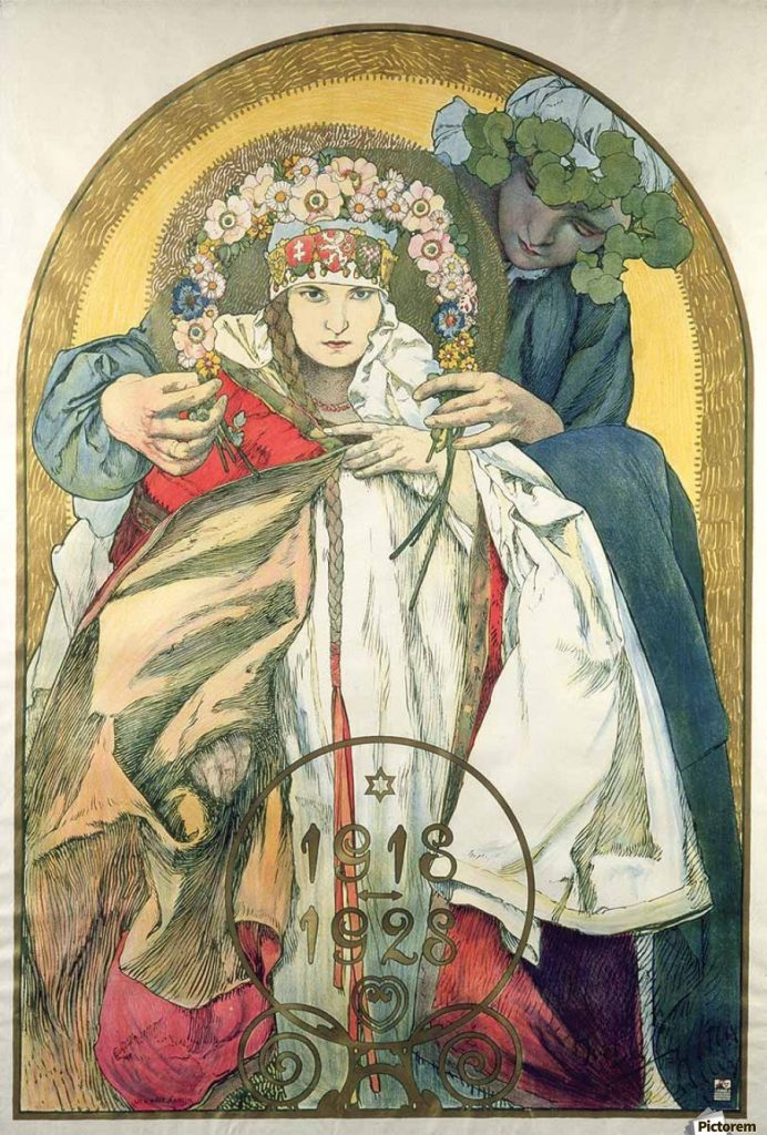 Mucha's Pan-Slavic Posters: Alphonse Mucha, Poster for the 10th Anniversary of the Independence of the Republic of Czechoslovakia, 1928. Pictorem.
