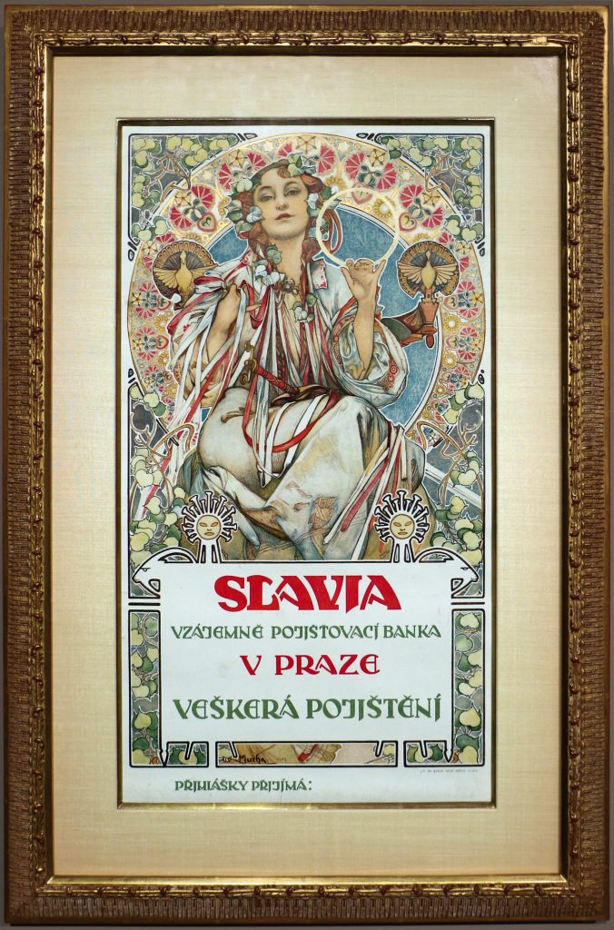 Mucha's Pan-Slavic Posters: Alphonse Mucha, Poster for Slavia Mutual Insurance Bank, 1907. Photograph by Sailko via Wikimedia Commons.
