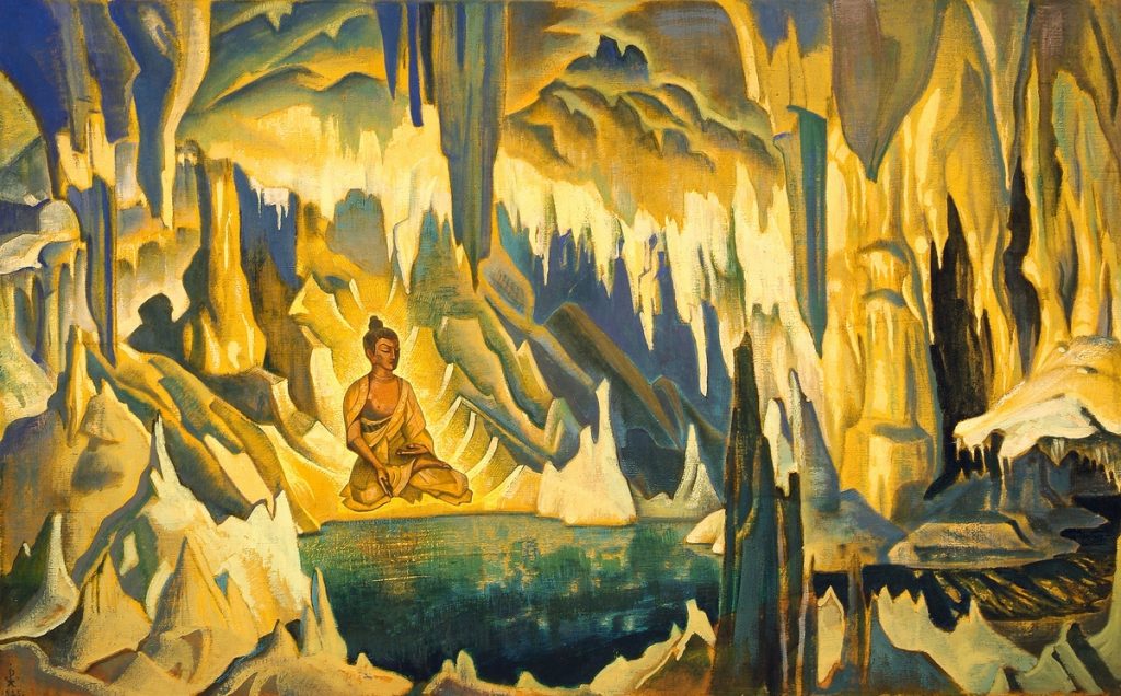 Nicholas Roerich: Nicholas Roerich, Buddha, the Conqueror from the Banners of the East series, ca. 1925, International Center of the Roerichs, Moscow, Russia.

