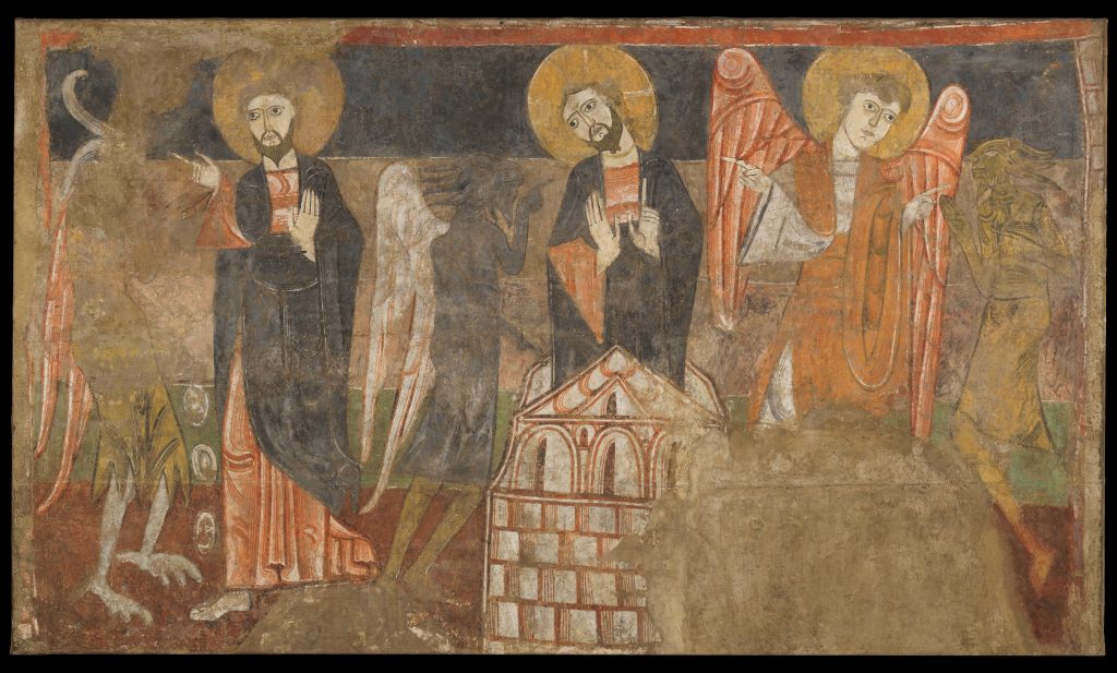 Satan: Fresco of The Temptation of Christ by The Devil from the church of San Baudelio de Berlanga in Soria, Spain, ca. 12th century, The Metropolitan Museum of Art, New York, NY, US.
