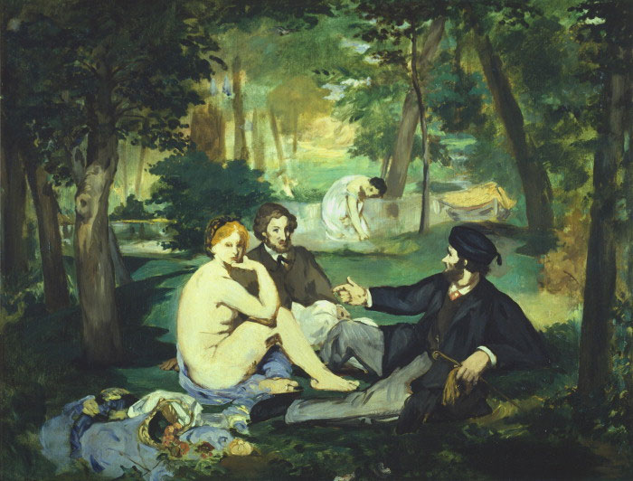 The Luncheon on the Grass: Édouard Manet, The Luncheon on the Grass (Le Déjeuner sur l’Herbe), c. 1863, Courtauld Gallery, London.
