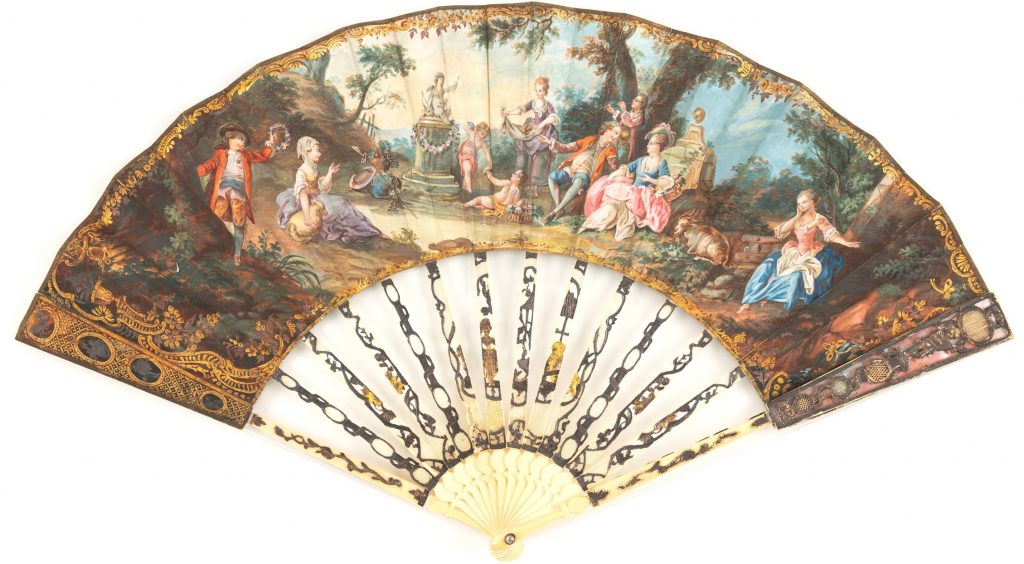 Rococo fans: Handpainted Fan from France, 1750-1770. Powerhouse Collection.
