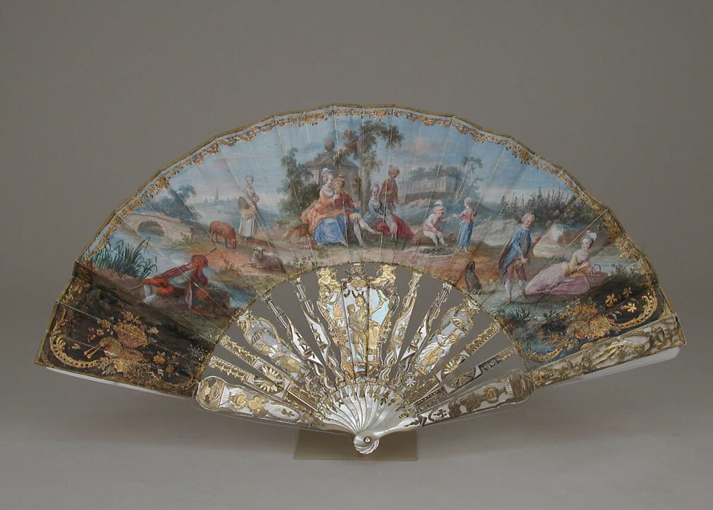 Rococo fans: Folding Fan, mid-18th century, Metropolitan Museum of Art, New York, NY, USA.
