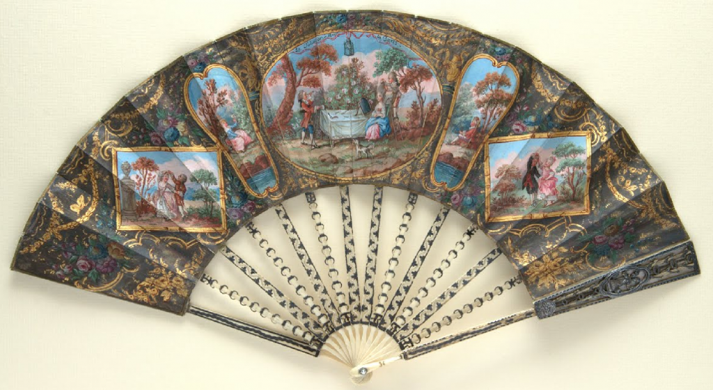 Rococo fans: La Folie de Dames de Paris, c. 1770, Fan Museum, Greenwich, UK.
