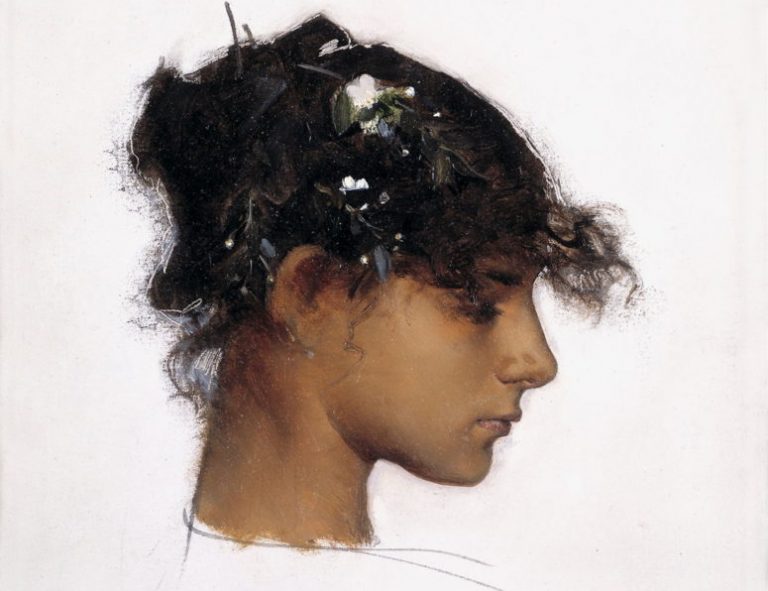 sargent ferrara capri romance: John Singer Sargent, Rosina Ferrara: Head of a Capri Girl, 1878, Denver Art Museum, Denver, CO, USA. Detail.
