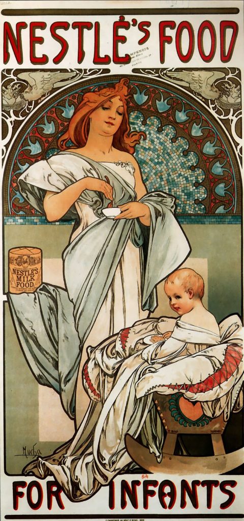Mucha's Pan-Slavic Posters: Alphonse Mucha, Poster for ‘Nestlé’s Food for Infants’, 1897. Mucha Foundation.
