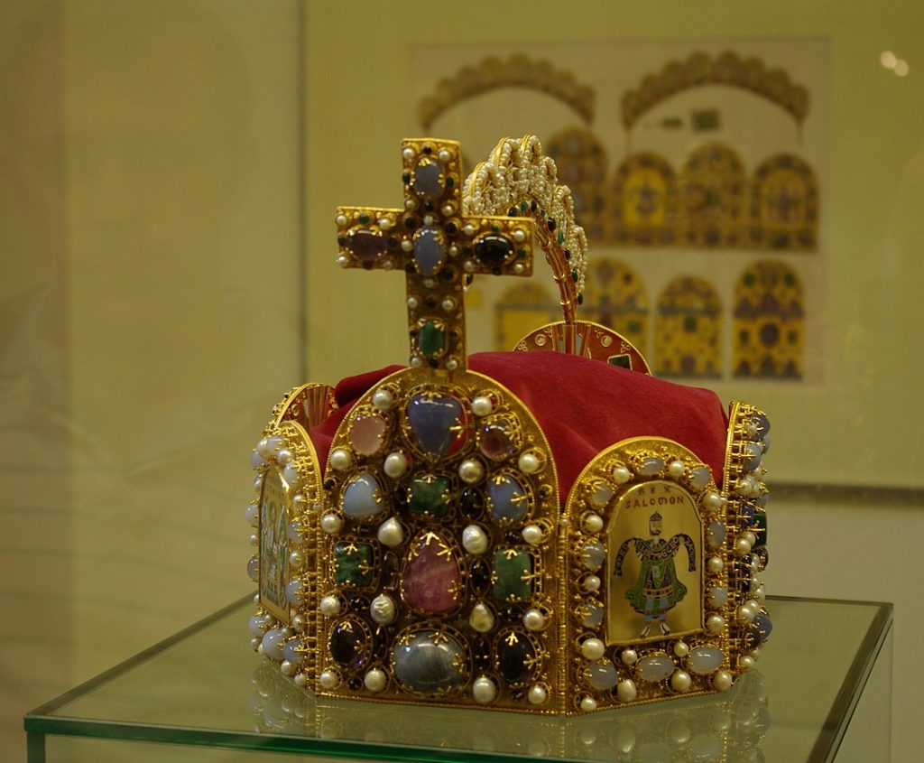 Cadaver Synod: The Imperial Crown of the Holy Roman Empire, c. 962, Nuremberg City Hall, Germany. Photo via Wikimedia Commons.
