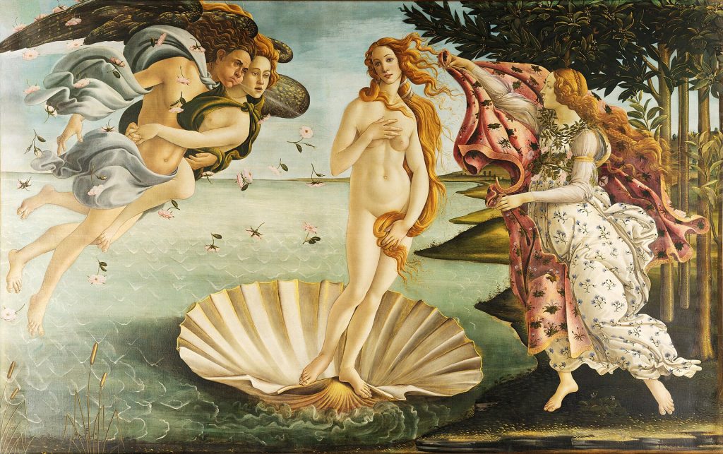 Greek Myth Quiz: QUIZ: Guess the Greek Myth: Sandro Botticelli, c. 1484–1486, Uffizi Gallery, Florence, Italy.