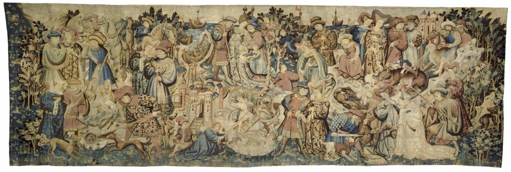 The Devonshire Hunting Tapestries: The Devonshire Hunting Tapestry: Otter and Swan Hunt, 1430-1440, probably made in Arras, France, Victoria and Albert Museum, London, UK.

