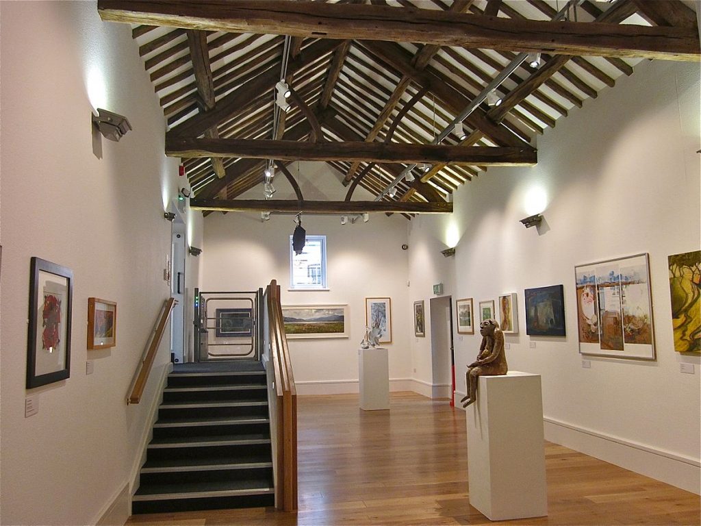 museum: Display gallery at the Tannery, MOMA, Machynlleth, Wales, UK. Photo by Tyssil via Wikimedia Commons (CC-BY-SA-4.0).
