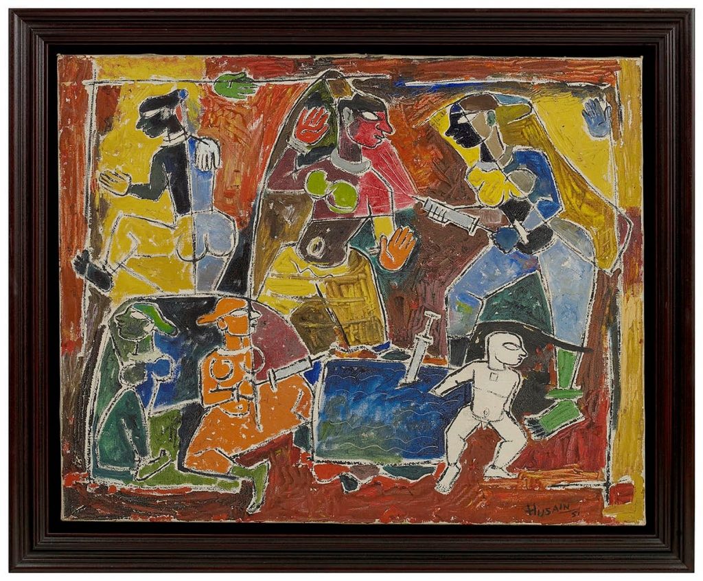Holi: Maqbool Fida Husain, Holi, ca. 1951, Grosvenor Gallery, London, UK.
