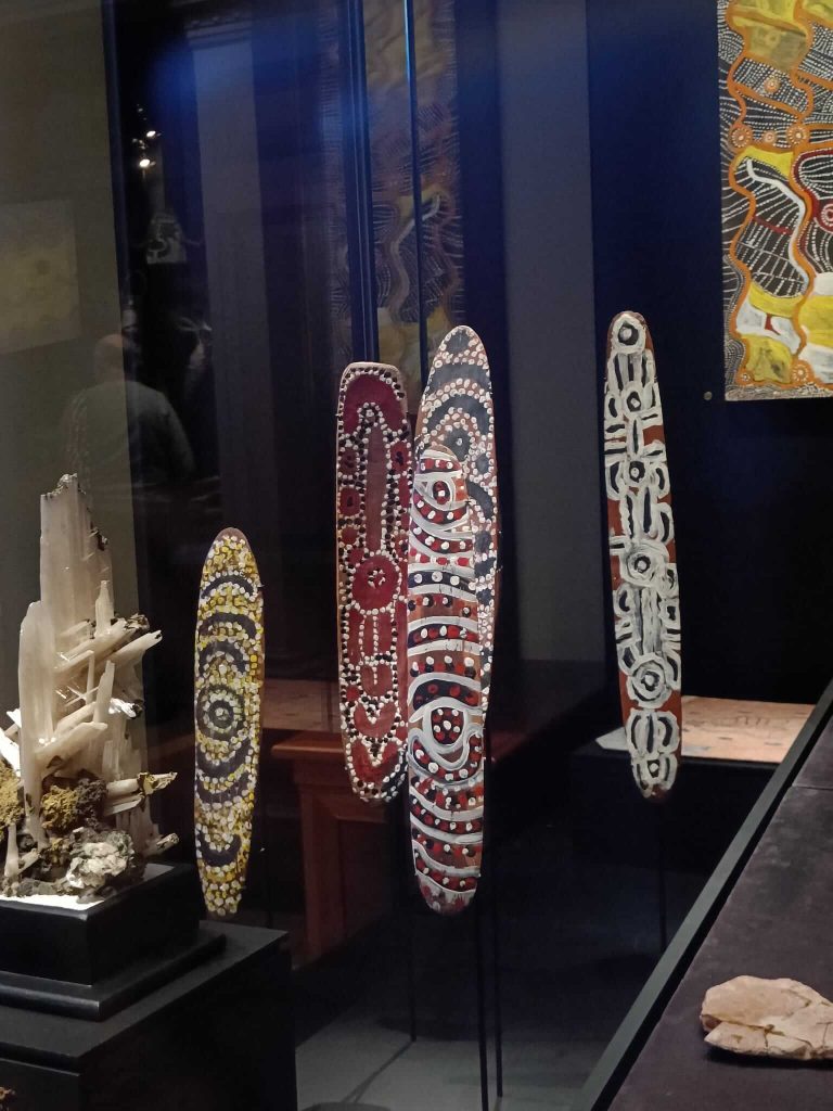 Indigenous Australian: Unknown Artists, Shields, uncertain data BCE, Australian Museum, Sydney, NSW, Australia. Photographed by the author.
