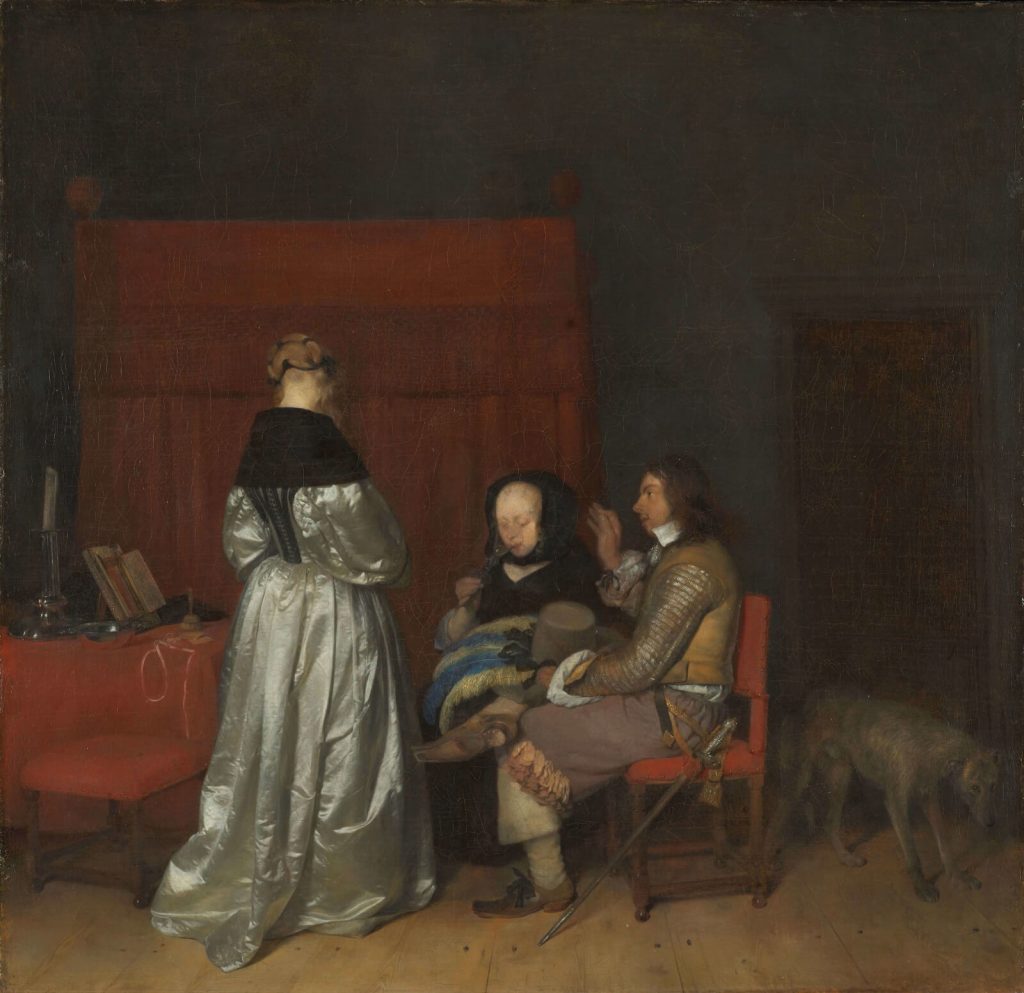 Gerard ter Borch Gallant Conversation: Gerard ter Borch, Gallant Conversation, ca 1654, Rijksmuseum, Amsterdam, Netherlands.
