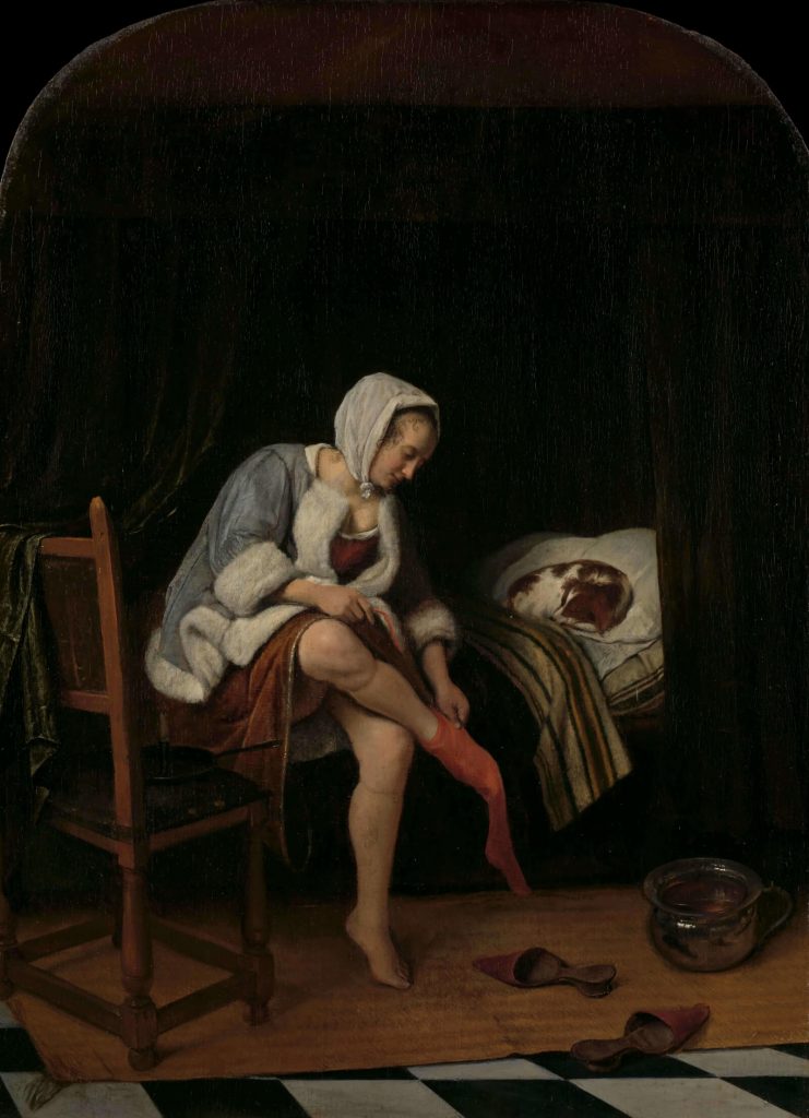 Jan Steen: Jan Steen, Woman at Her Toilet, 1655-60, Rijksmuseum, Amsterdam, Netherlands.

