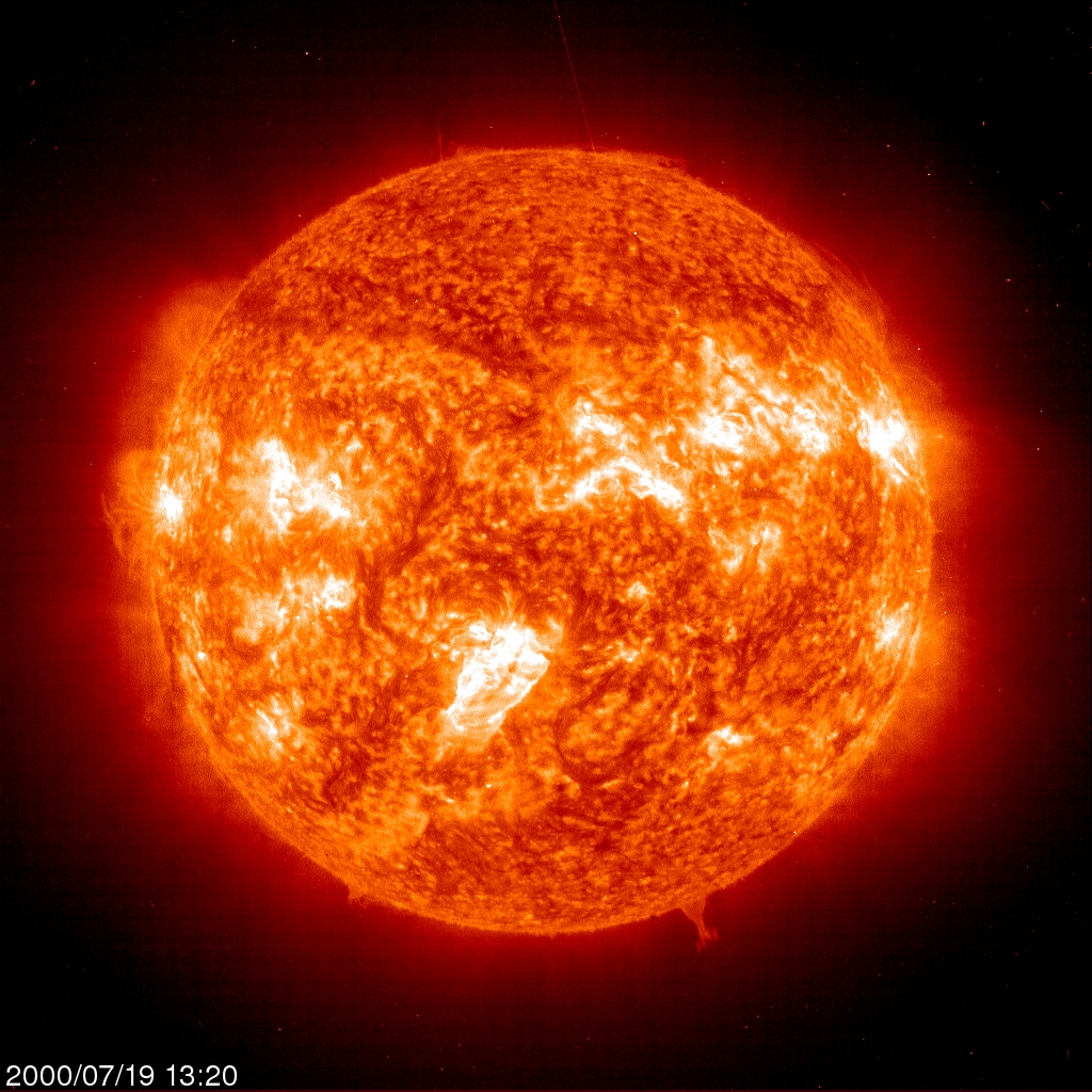 Čiurlionis space: The Image of Ultraviolet Light Radiating from the Solar Atmosphere at the Last Solar Maximum, 2000. Images courtesy SOHO, the EIT Consortium, and the MDI Team. Source: NASA’s website.

