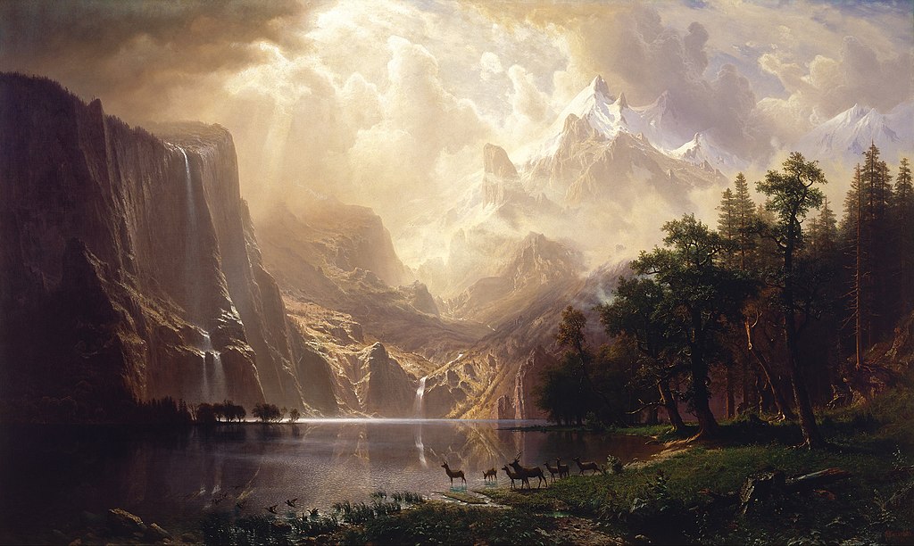 Romanticism: Albert Bierstadt, Among the Sierra Nevada, California, 1868, Smithsonian American Art Museum, Washington, DC, USA.
