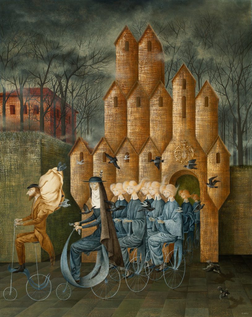 Remedios Varo chicago: Remedios Varo. Hacia la torre (Toward the Tower), 1960. Private collection. © 2023 Remedios Varo, Artists Rights Society (ARS), New York / VEGAP, Madrid. Photograph courtesy of Sotheby’s, Inc. © 2023. 

