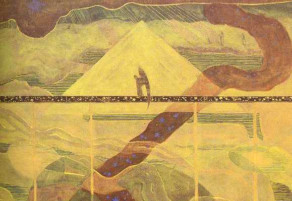 Čiurlionis ciphers: Mikalojus Konstantinas Čiurlionis, Adante from Sonata VI (Sonata of the Stars), 1908, M. K. Čiurlionis National Art Museum, Kaunas, Lithuania. Detail.
