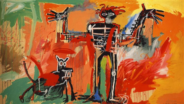 CoBrA: Jean-Michel Basquiat, Boy and Dog in a Johnnypump, 1981, private collection, on display at Art Institute of Chicago, Chicago, IL, USA.
