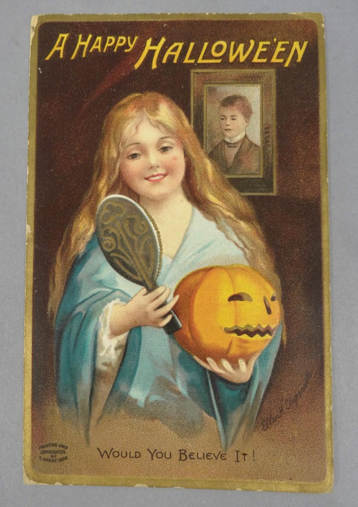 Victorian postcards: A Happy Halloween Postcard, 19th century. Mark Lawson Antiques.
