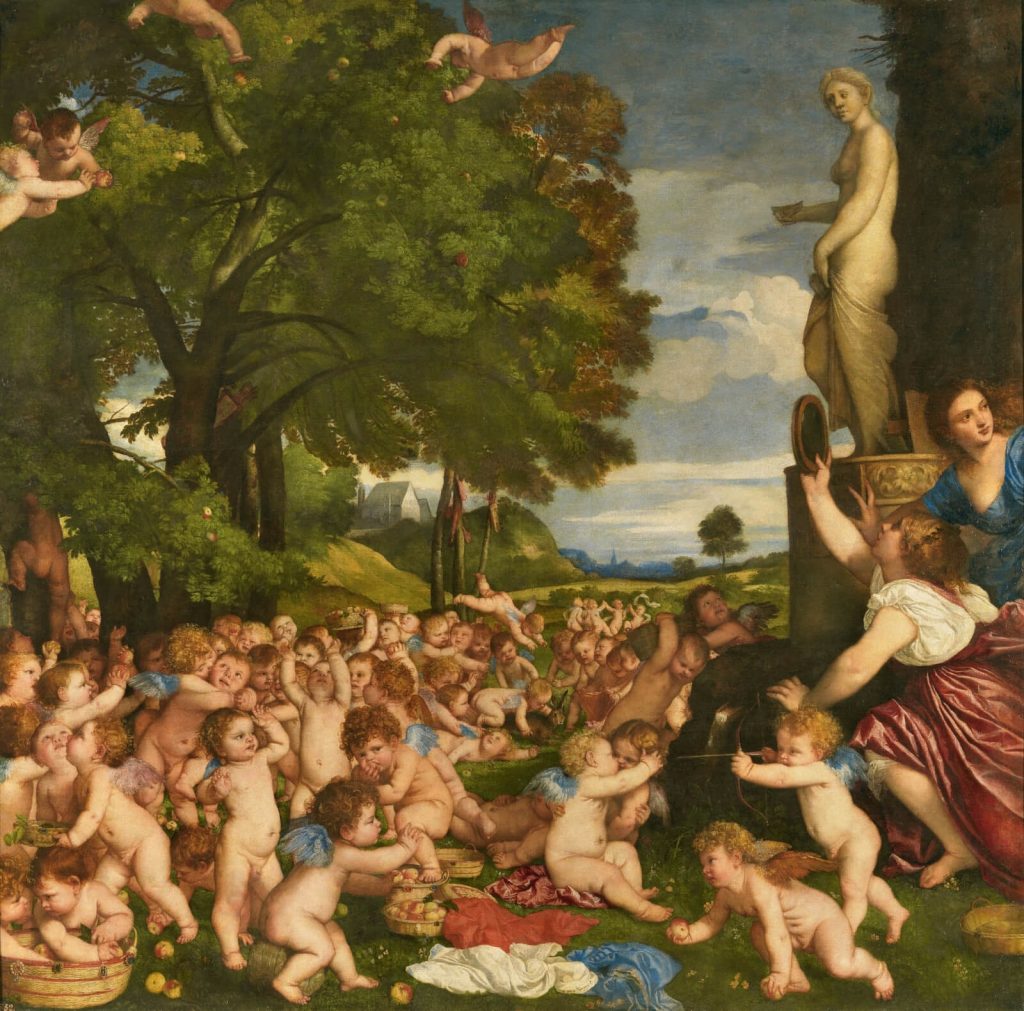 Bacchus and Ariadne: Titian, Worship of Venus, 1518, Museo del Prado, Madrid, Spain.
