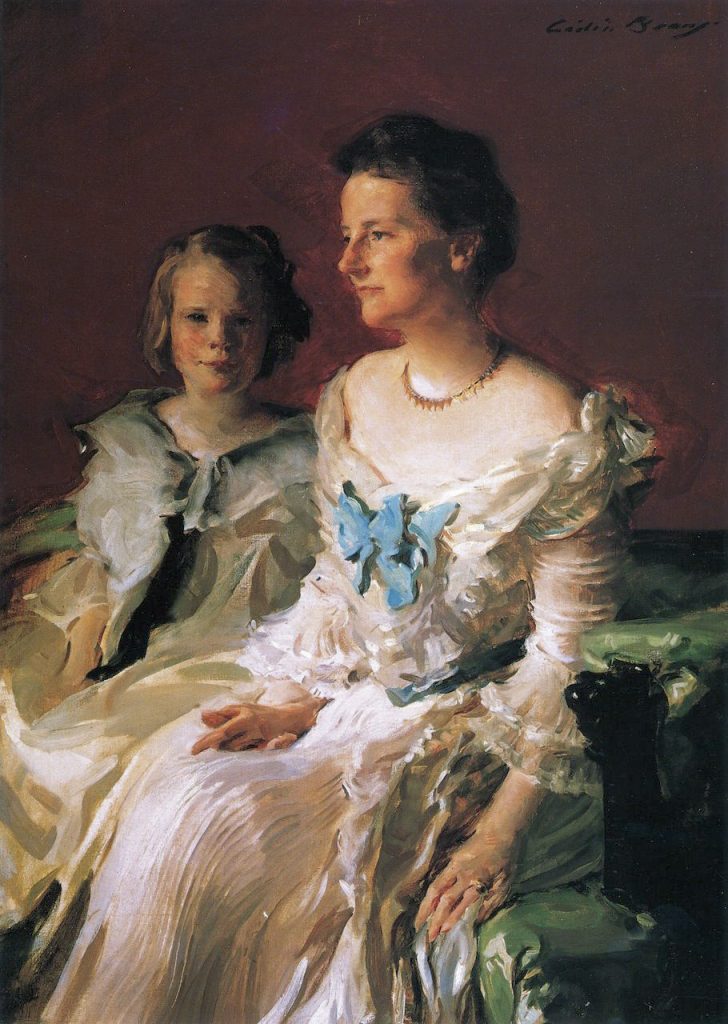 Cecilia Beaux: Cecilia Beaux, Mrs. Theodore Roosevelt and Daughter Ethel, 1902, private collection. Wikipedia.
