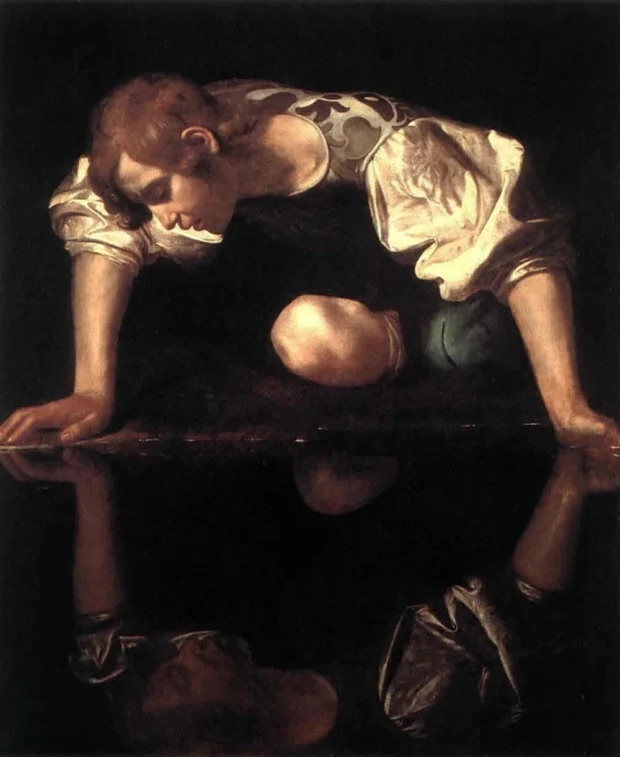 Caravaggio, Narcissus, 1597-99, Galleria Nazionale d’Arte Antica a Palazzo Barberini, Rome, Italy.  caravaggio death