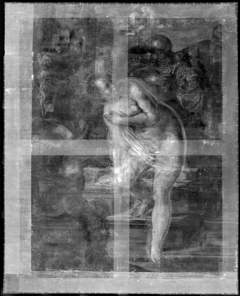 Artemisia Gentileschi susanna and the elders: Artemisia Gentileschi, Susanna and the Elders, X-Radiography. Royal Collection Trust, Windsor, UK. / © His Majesty King Charles III 2023.
