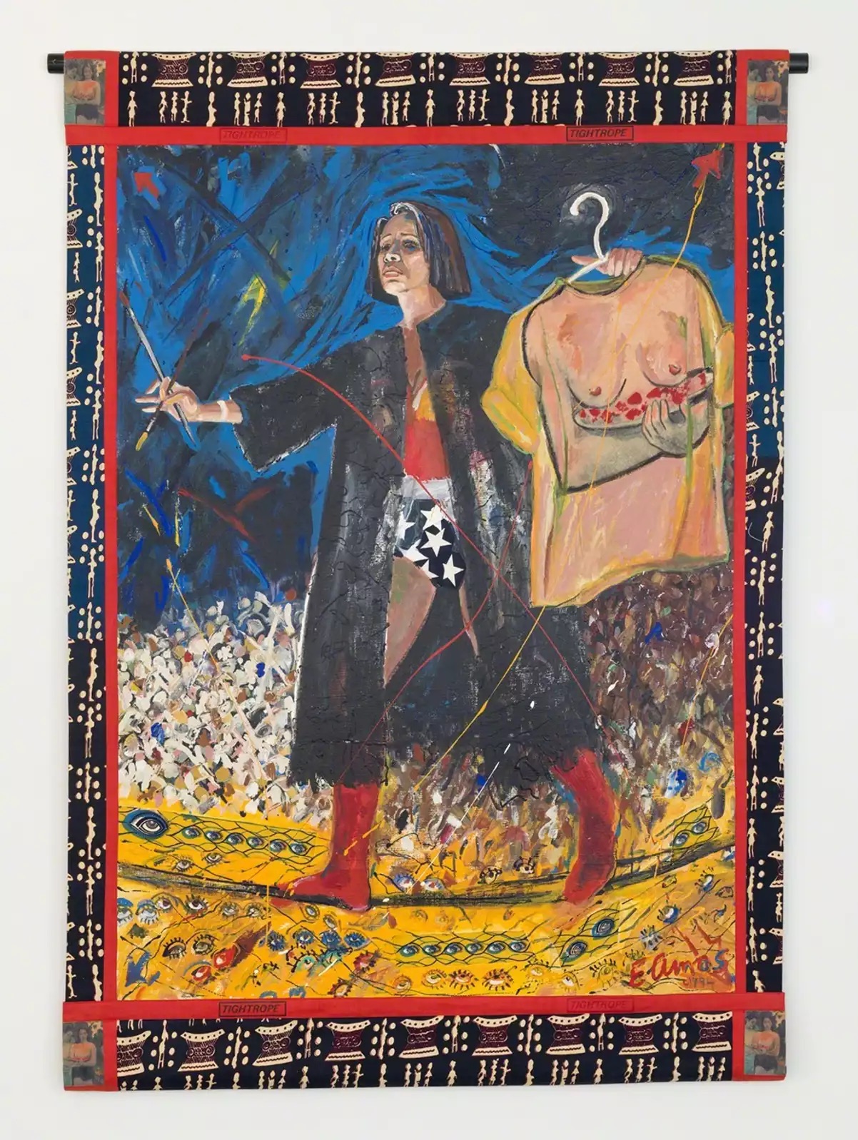 Emma Amos, Tightrope, 1994, Ryan Lee Gallery, New York, NY, USA. Artsy.